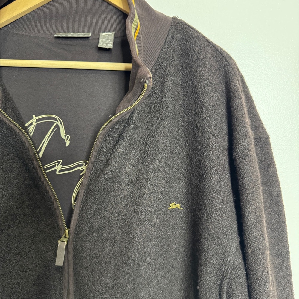 A. Tiziano 3XL Mens‎ Brown Fleece Full Zip Jacket Coat Winter Warm Outerwear